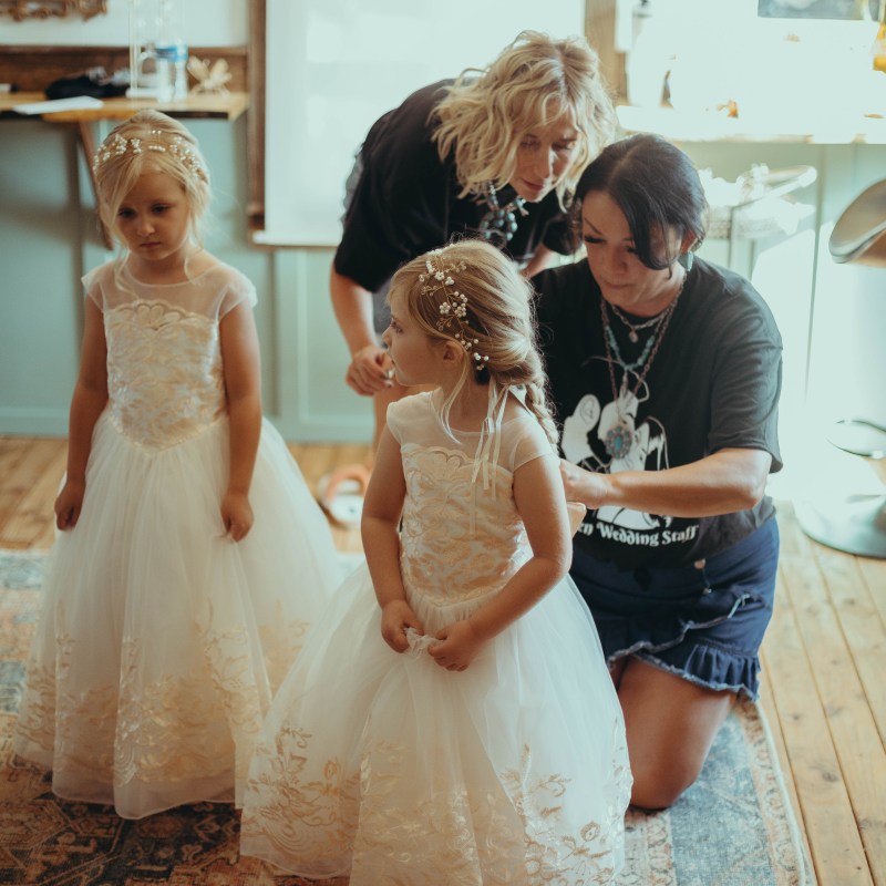 a couple of people that are standing in a room
