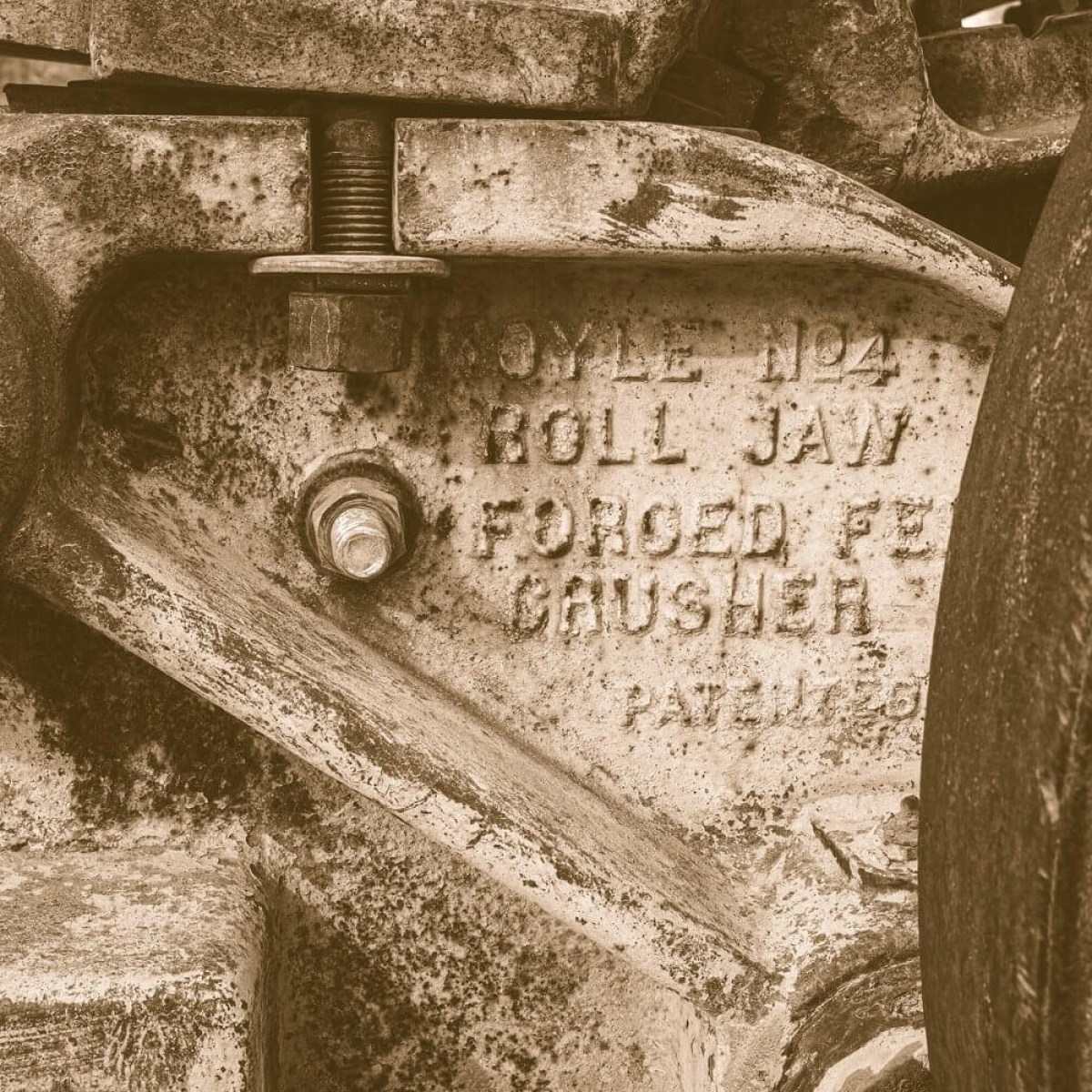 a close up of an old building